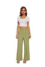 Load image into Gallery viewer, FUNYYZO Women Dressy Pants Wide Leg Pants High Elastic Waisted Business Work Trousers Long Straight Pants Beige
