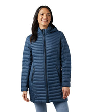 Load image into Gallery viewer, 32 Degrees Women&#39;s Ultra-Light Packable Down 3/4 Long Puffer Jacket, Black, Small
