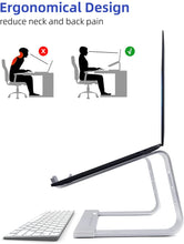 Load image into Gallery viewer, Laptop Stand, Computer Stand for Laptop, Aluminium Laptop Riser, Ergonomic Laptop Holder Compatible with MacBook Air Pro, Dell XPS, More 10-17 Inch Laptops Work from Home, Amazon Platform Banned
