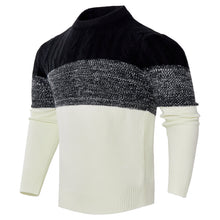 Load image into Gallery viewer, Men&#39;s Casual Color Block Long Sleeve Cable Knit Pullover Sweater
