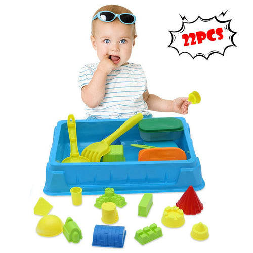 22PCs Kids Beach Toys Set Molds Tools Sandbox Toys On Summer Beach - Curtis & Ivory
