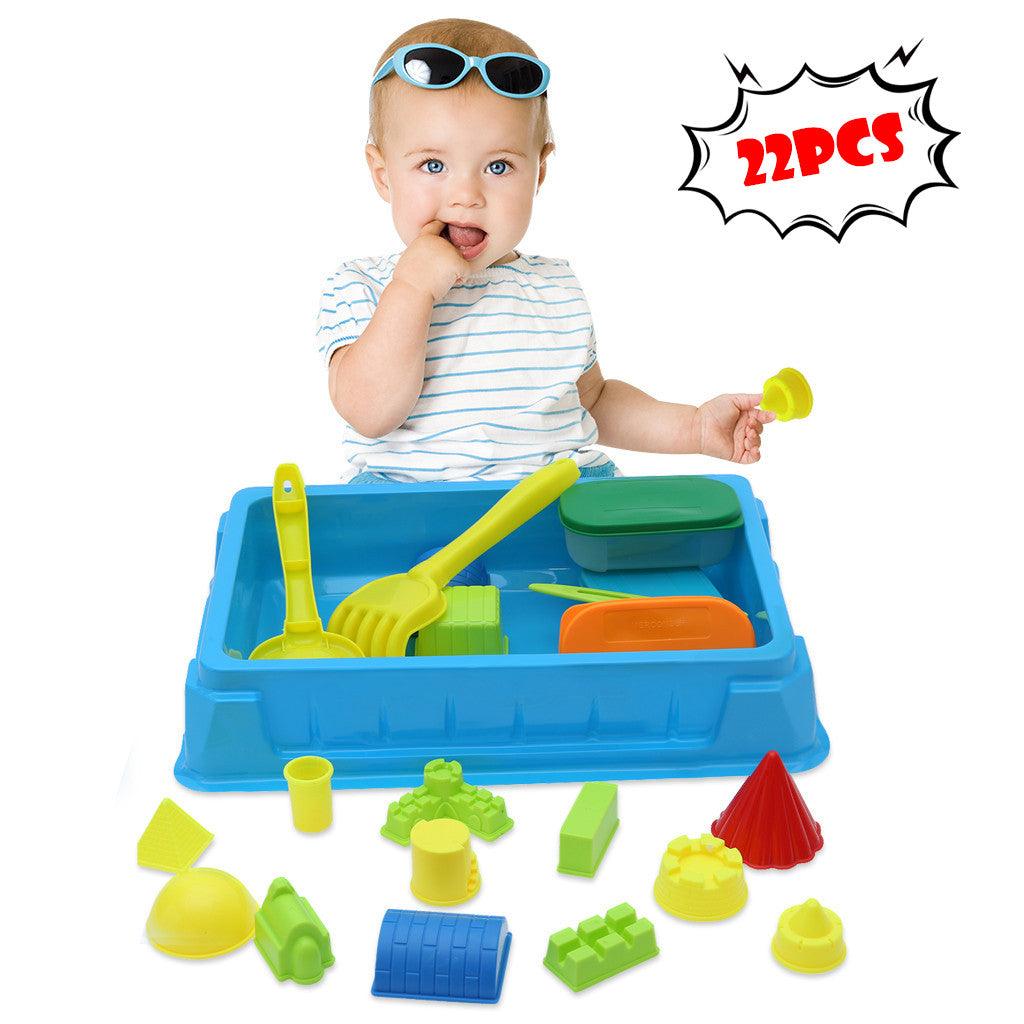 22PCs Kids Beach Toys Set Molds Tools Sandbox Toys On Summer Beach - Curtis & Ivory