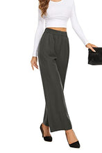 Charger l&#39;image dans la galerie, FUNYYZO Women Wide Leg Pants High Elastic Waisted in The Back Business Work Trousers Long Straight Suit Pants
