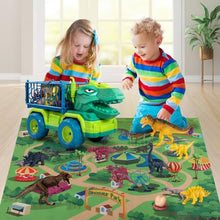 Load image into Gallery viewer, TEMI Dinosaur Toys for Toddlers Kids 3-5, Triceratops Transport Car Carrier Truck with 8 Dino Figures, Play Mat, Dino Eggs and Trees, Capture Jurassic Dinosaurs Play Set for Boys and Girls
