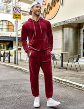 Charger l&#39;image dans la galerie, COOFANDY Men&#39;s Casual Tracksuit Set 2 Piece Hooded Athletic Sweatsuit Active Sport Stylish Hoodie And Pant
