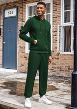 Charger l&#39;image dans la galerie, COOFANDY Men&#39;s Jogging Tracksuit 2 Piece Athletic Outfit Hoodie Sports Sweatsuit Pullover Suit Sets Army Green Large
