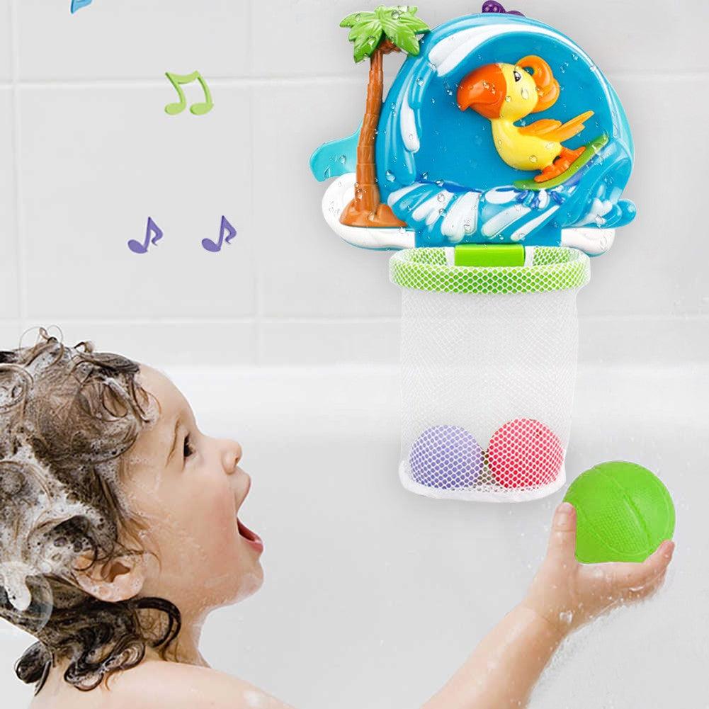 Bathtub Basketball Hoop And 3 Ball Children Baby Shower Toy Gift Set - Curtis & Ivory