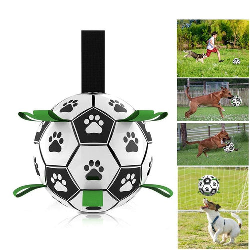 Dog Toys Interactive Pet Football Toys with Grab Tabs Dog Outdoor training Soccer Pet Bite Chew Balls for Dog accessories - Curtis & Ivory