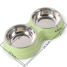 Charger l&#39;image dans la galerie, Double Pet Bowls Dog Food Water Feeder Stainless Steel Pet Drinking Dish Feeder Cat Puppy Feeding Supplies Small Dog Accessories - Curtis &amp; Ivory
