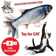 Cargar imagen en el visor de la galería, Electric Fish Cat Toy Realistic Interactive Kicker Jumping Dancing Kitten Toys - Curtis &amp; Ivory
