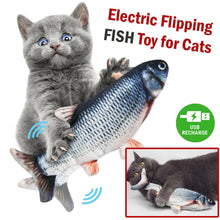 Cargar imagen en el visor de la galería, Electric Fish Cat Toy Realistic Interactive Kicker Jumping Dancing Kitten Toys - Curtis &amp; Ivory
