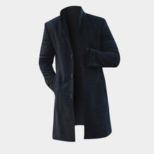 Cargar imagen en el visor de la galería, Fashion Winter Men&#39;s Trench Long Jackets Coats Overcoat Classic Jackets Solid Slim Fit Outwear Hombre Men Clothes Khaki Black - Curtis &amp; Ivory
