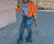 Cargar imagen en el visor de la galería, Jacket Women Streetwear Denim Jacket Women Outwear Bodycon Jeans Jackets Women Coat Casual Ladies Cropped Jackets - Curtis &amp; Ivory
