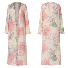 Charger l&#39;image dans la galerie, Printed chiffon cardigan plus long beach blouse sun protection clothing - Curtis &amp; Ivory
