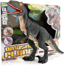 Charger l&#39;image dans la galerie, Remote Control R C Walking Dinosaur Toy With Shaking Head,Light Up Eyes &amp; Sounds ,Velociraptor,Gift For Kids Amazon Platform Banned - Curtis &amp; Ivory
