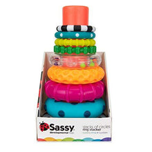 Charger l&#39;image dans la galerie, Sassy Stacks of Circles Stacking Ring STEM Learning Toy, Age 6+ Months, Multi, 9 Piece Set - Curtis &amp; Ivory
