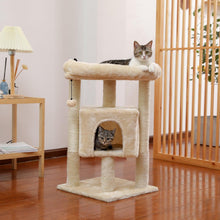Charger l&#39;image dans la galerie, Small Cat Tree for Indoor Cat Tower with Beige Condos - Curtis &amp; Ivory
