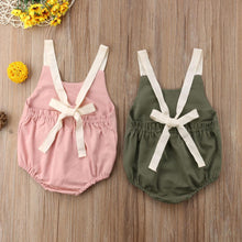 Load image into Gallery viewer, Toddler Baby Girl Summer Bowknot Romper Infant Backless Romper Sleeveless Bebes Jumpsuit Outfit 0-24Month New Born Baby Clothing - Curtis &amp; Ivory
