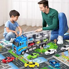 Cargar imagen en el visor de la galería, Toddler Toys for 3 4 5 6 Years Old Boys, Die-cast Construction Toys Car Vehicle Toy Set w/ Play Mat, Kids Toys Truck - Curtis &amp; Ivory
