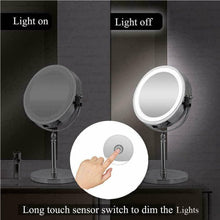 Charger l&#39;image dans la galerie, Touch 10X Magnifying Makeup Mirror LED Lighted Dual Side Vanity Cosmetic Mirror - Curtis &amp; Ivory
