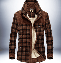 Cargar imagen en el visor de la galería, Winter Jacket Men Thicken Warm Fleece Jackets Coats Pure Cotton Plaid Jacket Military Clothes - Curtis &amp; Ivory
